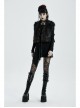 Side Bandage Sleeveless Black Punk Artificial Fox Fur Coat
