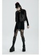 Side Bandage Sleeveless Black Punk Artificial Fox Fur Coat