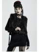 Side Bandage Sleeveless Black Punk Artificial Fox Fur Coat