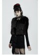 Side Bandage Sleeveless Black Punk Artificial Fox Fur Coat