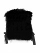 Side Bandage Sleeveless Black Punk Artificial Fox Fur Coat