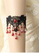 Gothic Black Lace Ruby Palace Wedding Gown Bride Armband