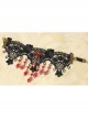 Gothic Black Lace Ruby Palace Wedding Gown Bride Armband