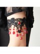 Gothic Black Lace Ruby Palace Wedding Gown Bride Armband