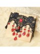 Gothic Black Lace Ruby Palace Wedding Gown Bride Armband