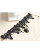 Gothic Fashion Handmade Retro Black Lace Flowers Gems All-Match Necklace