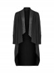 Black Gothic Drawstring Long Sleeve Knit Cardigan