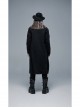 Black Gothic Drawstring Long Sleeve Knit Cardigan