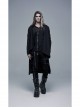 Black Gothic Drawstring Long Sleeve Knit Cardigan