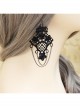 Gothic Retro Black Fashion Tassel Exaggerated Pop Lace Female Long Earrings
