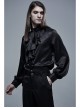 High Collar Front Chest Flounce Retro Metal Button Lantern Sleeve Black Gothic Jacquard Shirt