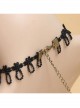 Baroque Retro Lolita Bow Black Lace Tassel Pearl Fashion Choker