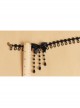 Baroque Retro Lolita Bow Black Lace Tassel Pearl Fashion Choker