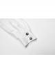 High Collar Front Chest Flounce Retro Metal Button Lantern Sleeve White Gothic Jacquard Shirt