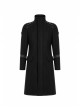 Stand-Up Collar Shoulder Leather Strap Decoration Black Punk Woolen Jacket