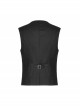 Front Retro Metal Button Embroidery Ribbon Decoration Black Gothic Vest