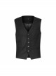 Front Retro Metal Button Embroidery Ribbon Decoration Black Gothic Vest