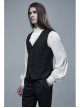 Front Retro Metal Button Embroidery Ribbon Decoration Black Gothic Vest