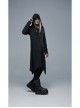 Back Metal Ring Imitation Leather Strap Decoration Black Punk Knit Velvet Jacket