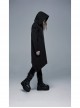 Back Metal Ring Imitation Leather Strap Decoration Black Punk Knit Velvet Jacket