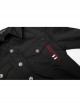 Ribbon Decoration Front Metal Skull Button Black Punk Spliced Shirt