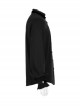 Frill High Collar Front Retro Metal Button Lantern Sleeve Black Gothic Shirt