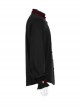 Wine Red Frill High Collar Front Retro Metal Button Lantern Sleeve Black Gothic Shirt
