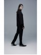 Wine Red Frill High Collar Front Retro Metal Button Lantern Sleeve Black Gothic Shirt