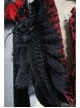 Black 3d Embossed Velvet Fabric Red Chameleon Fabric Kimono Cuffs Rose Flower Neckline Gothic Dress Jacket