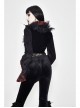 Black 3d Embossed Velvet Fabric Red Chameleon Fabric Kimono Cuffs Rose Flower Neckline Gothic Dress Jacket