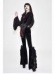 Black 3d Embossed Velvet Fabric Red Chameleon Fabric Kimono Cuffs Rose Flower Neckline Gothic Dress Jacket