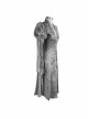 White Lace Fabric Inkjet Jacquard Pleated Pleated Craft Texture Foggy Gothic Long Coat