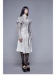 White Lace Fabric Inkjet Jacquard Pleated Pleated Craft Texture Foggy Gothic Long Coat