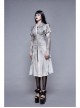 White Lace Fabric Inkjet Jacquard Pleated Pleated Craft Texture Foggy Gothic Long Coat