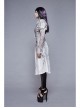 White Lace Fabric Inkjet Jacquard Pleated Pleated Craft Texture Foggy Gothic Long Coat
