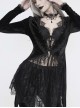 Black Velvet Fabric Positioning Floral Lace Knitted Fabric Dovetail Hem Gothic Dress Coat