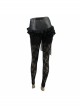 Black Knitted Base Cloth Rose Flower Net Material Asymmetric Lace Bunny Girl Hip Transparent Gothic Leggings