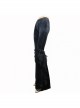 Black Stretch-Embossed Velvet Fabric Lace Rosettes Detachable Brooch Gothic Flared Pants