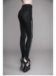 Black Transparent Stretch Net Velvet Print Bead Chain Cotton Knit Fabric Gothic Leggings