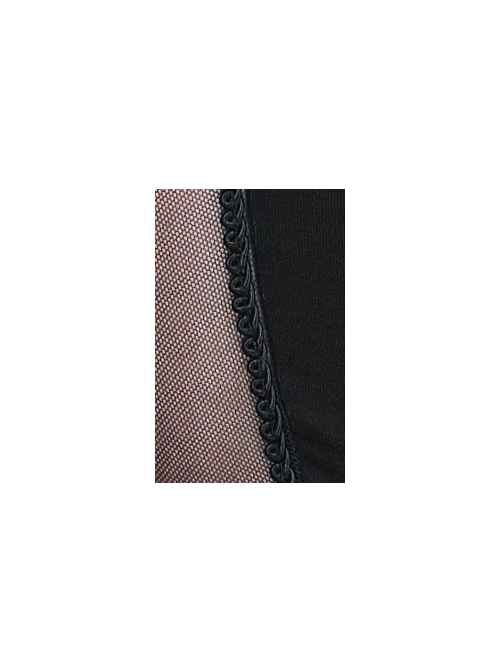 Black Transparent Stretch Net Velvet Print Bead Chain Cotton Knit Fabric Gothic Leggings