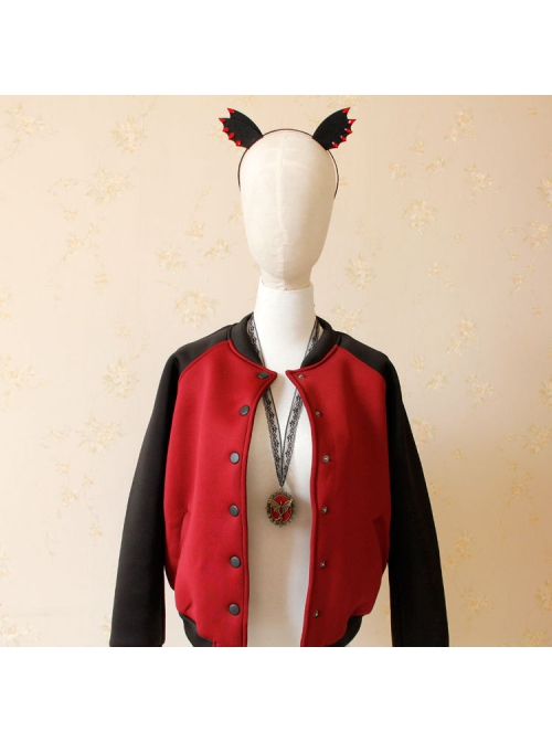 Retro Personality Exaggerated Bat Long Black Lace Lanyard Trendy Female Sweater Chain