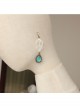 Baroque Handmade White Lace Retro Blue Gemstone Female Cute Fashion Earrings