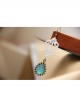 Baroque Handmade White Lace Retro Blue Gemstone Female Cute Fashion Earrings