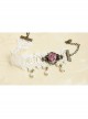 Palace Vintage White Lace Pearl Pink Rose Flower Female Lolita Handmade Anklet