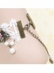 Palace Vintage White Lace Pearl Pink Rose Flower Female Lolita Handmade Anklet