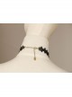 Gothic Lolita Retro Fashion Black Lace Teardrop-Shaped Ruby Female Choker