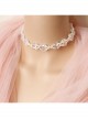 Baroque Personality Fashionable Party Prom Dress White Crystal Pearl Bow Short Necklace