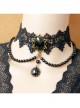 Personality Gothic Retro Fashion Black Lace Pearl Jewel Sweet Female Collar