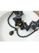 Personality Gothic Retro Fashion Black Lace Pearl Jewel Sweet Female Collar