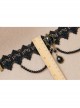 Personality Gothic Retro Fashion Black Lace Pearl Jewel Sweet Female Collar